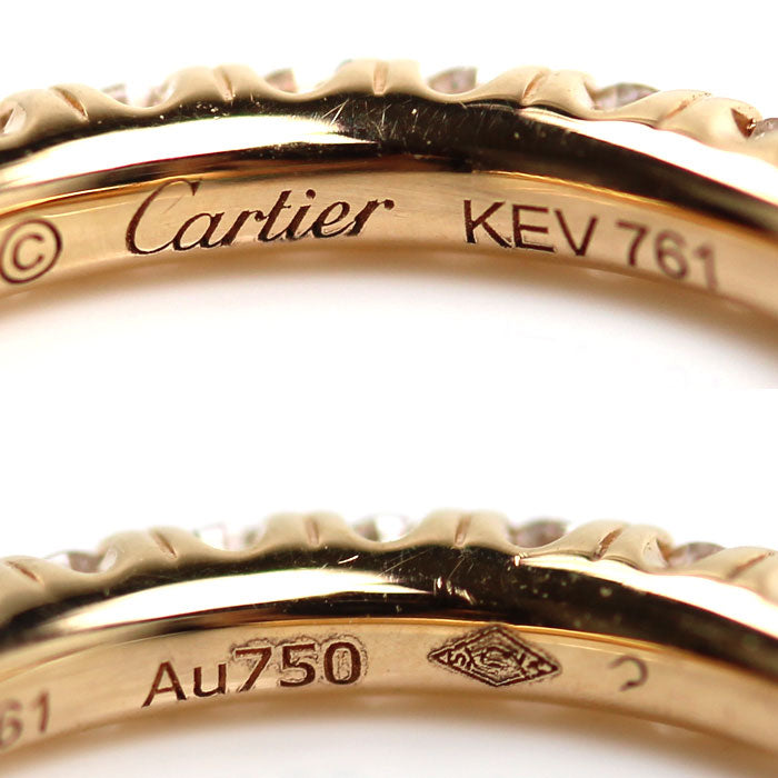 CARTIER カルティエ K18PG ピンクゴールド エタンセル ドゥ カルティエ フープ スモール ピアス B8301244 ダイヤモンド 2.5g レディース【中古】【美品】