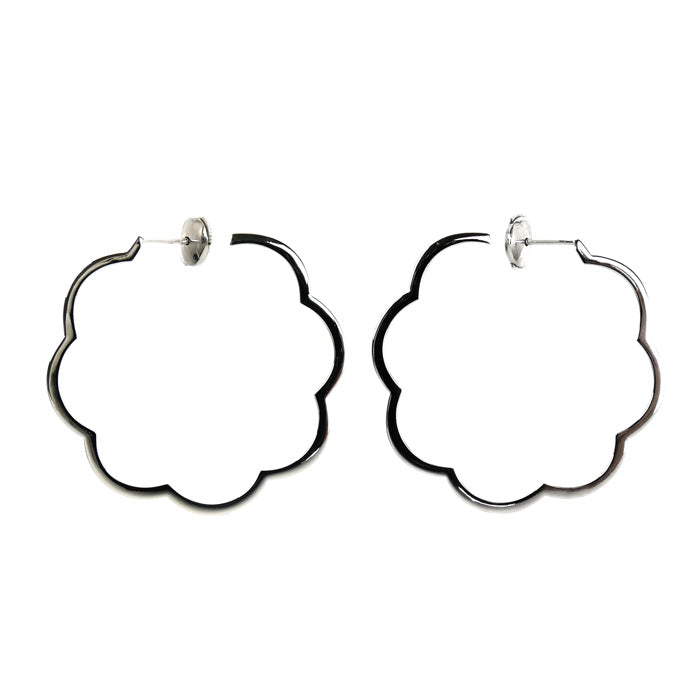 CHANEL シャネル K18WG ホワイトゴールド カメリア ピアス 6.2g レディース【中古】【美品】