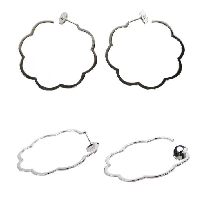 CHANEL シャネル K18WG ホワイトゴールド カメリア ピアス 6.2g レディース【中古】【美品】