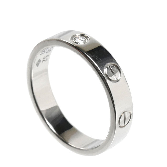 CARTIER カルティエ K18WG ホワイトゴールド ミニラブ 1Pダイヤ リング・指輪 B4050552 ダイヤモンド 12号 52 4.6g レディース【中古】【美品】