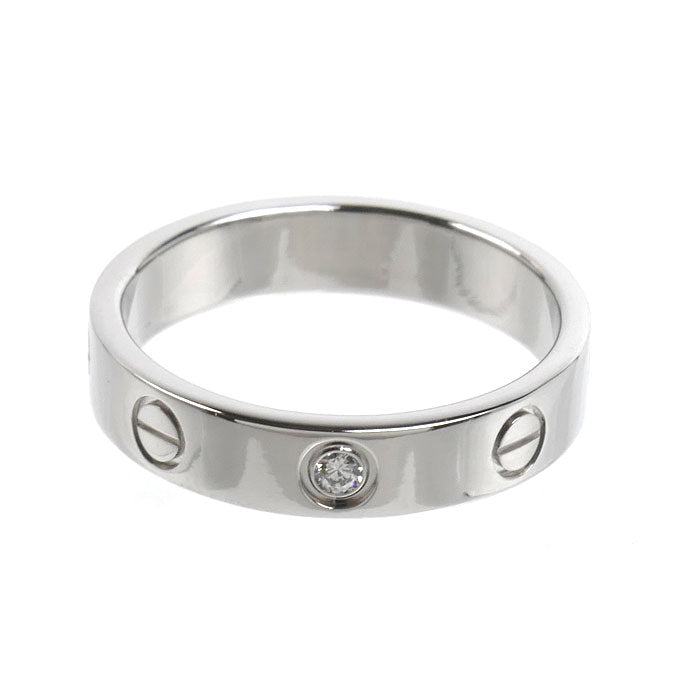 CARTIER カルティエ K18WG ホワイトゴールド ミニラブ 1Pダイヤ リング・指輪 B4050552 ダイヤモンド 12号 52 4.6g レディース【中古】【美品】