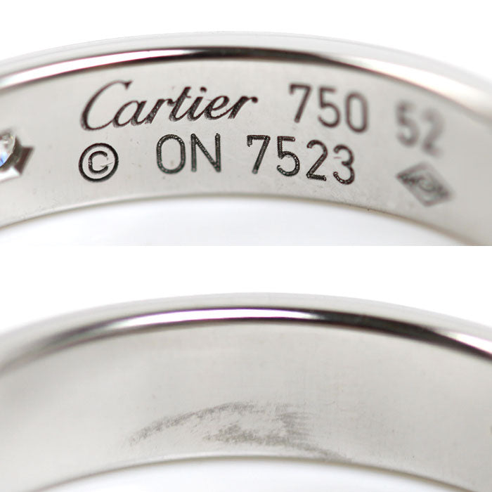 CARTIER カルティエ K18WG ホワイトゴールド ミニラブ 1Pダイヤ リング・指輪 B4050552 ダイヤモンド 12号 52 4.6g レディース【中古】【美品】