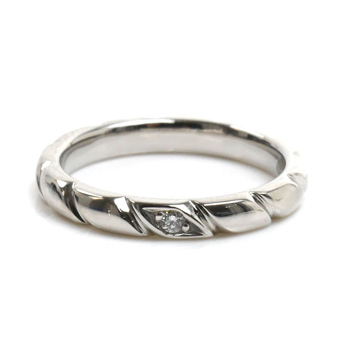 Chaumet ショーメ Pt950プラチナ トルサード 1Pダイヤ リング・指輪 082721 ダイヤモンド 6号 46 4.0g レディース【中古】【美品】