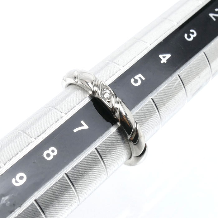 Chaumet ショーメ Pt950プラチナ トルサード 1Pダイヤ リング・指輪 082721 ダイヤモンド 6号 46 4.0g レディース【中古】【美品】