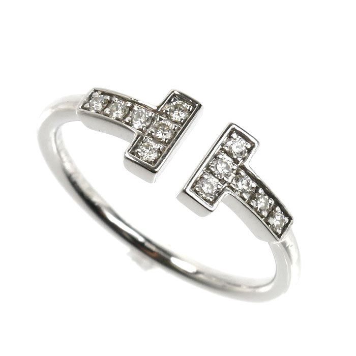 TIFFANY&Co. ティファニー K18WG ホワイトゴールド Tワイヤー ダイヤ リング・指輪 60147236 ダイヤモンド 13号 2.7g レディース【中古】【美品】