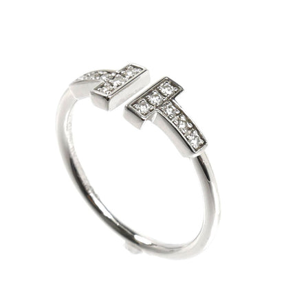 TIFFANY&Co. ティファニー K18WG ホワイトゴールド Tワイヤー ダイヤ リング・指輪 60147236 ダイヤモンド 13号 2.7g レディース【中古】【美品】