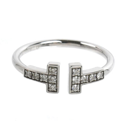TIFFANY&Co. ティファニー K18WG ホワイトゴールド Tワイヤー ダイヤ リング・指輪 60147236 ダイヤモンド 13号 2.7g レディース【中古】【美品】