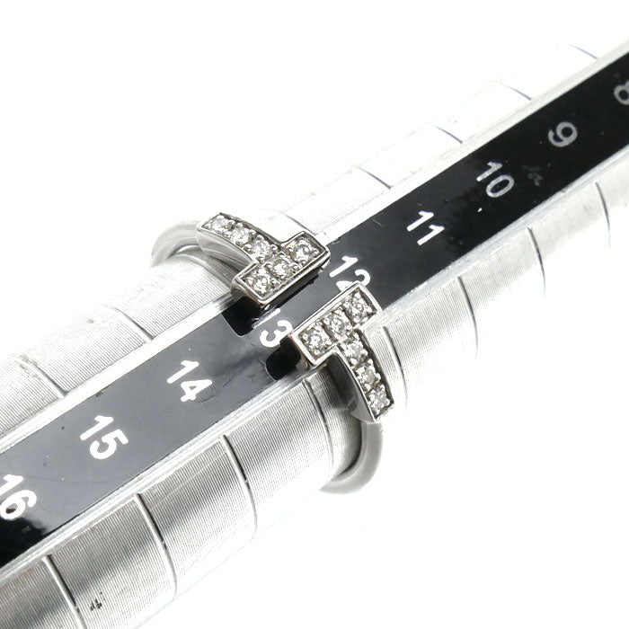 TIFFANY&Co. ティファニー K18WG ホワイトゴールド Tワイヤー ダイヤ リング・指輪 60147236 ダイヤモンド 13号 2.7g レディース【中古】【美品】