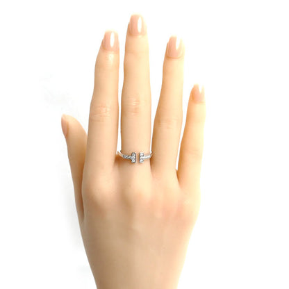 TIFFANY&Co. ティファニー K18WG ホワイトゴールド Tワイヤー ダイヤ リング・指輪 60147236 ダイヤモンド 13号 2.7g レディース【中古】【美品】