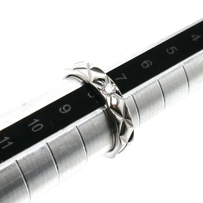CHANEL シャネル Pt950プラチナ マトラッセ リング・指輪 ダイヤモンド 7.5号 48 5.2g レディース【中古】【美品】