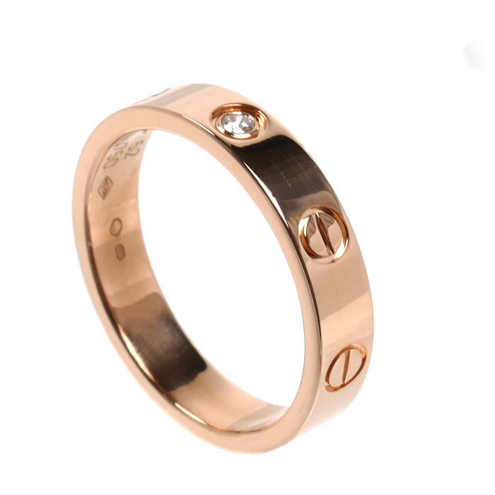 CARTIER カルティエ K18PG ピンクゴールド ミニラブ 1Pダイヤ リング・指輪 B4050752 ダイヤモンド 12号 52 4.3g レディース【中古】【美品】