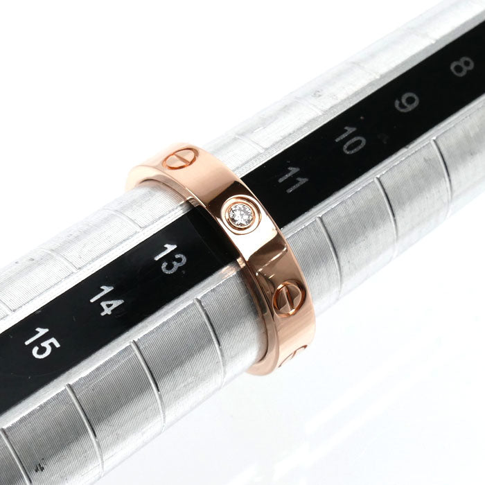 CARTIER カルティエ K18PG ピンクゴールド ミニラブ 1Pダイヤ リング・指輪 B4050752 ダイヤモンド 12号 52 4.3g レディース【中古】【美品】