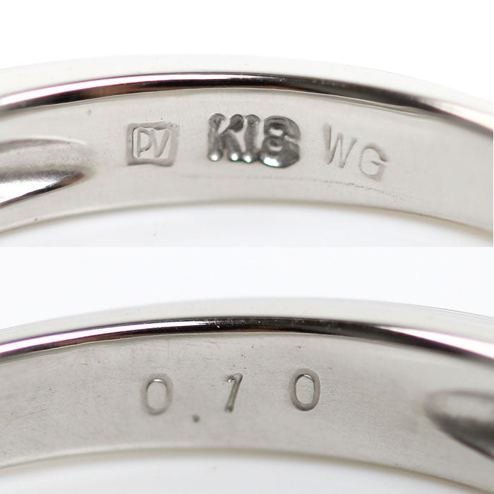 Ponte Vecchio ポンテヴェキオ K18WG ホワイトゴールド リング・指輪 ダイヤモンド0.10ct 6号 2.8g レディース【中古】【美品】