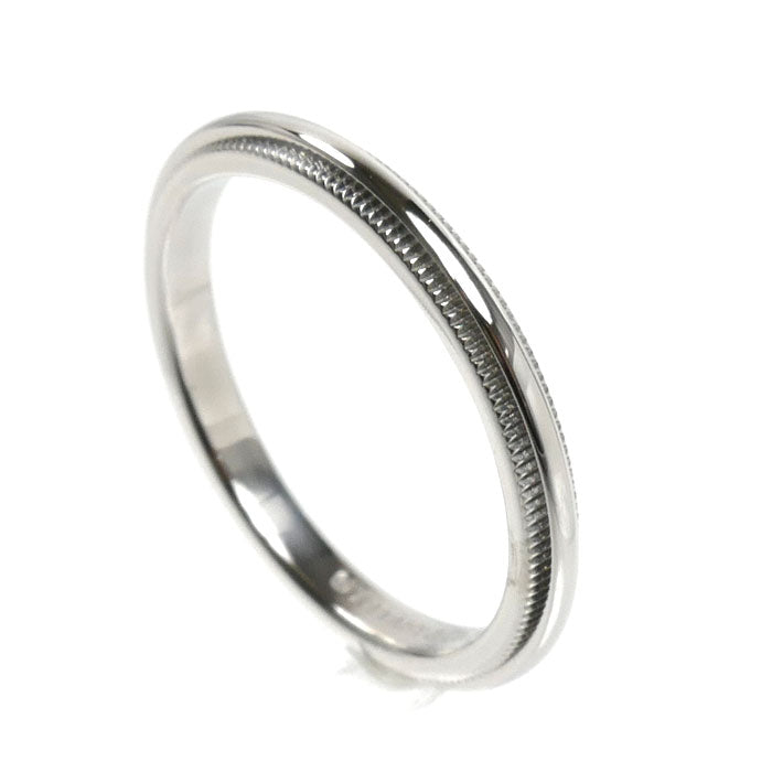 TIFFANY&Co. ティファニー Pt950プラチナ ミルグレイン バンド リング・指輪 60001594 10号 3.3g レディース【中古】【美品】