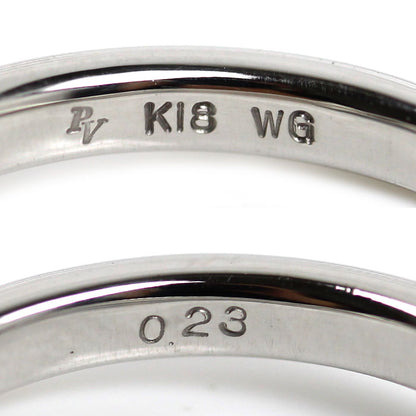 Ponte Vecchio ポンテヴェキオ K18WG ホワイトゴールド リング・指輪 ダイヤモンド0.23ct 7号 3.4g リボン レディース【中古】【美品】