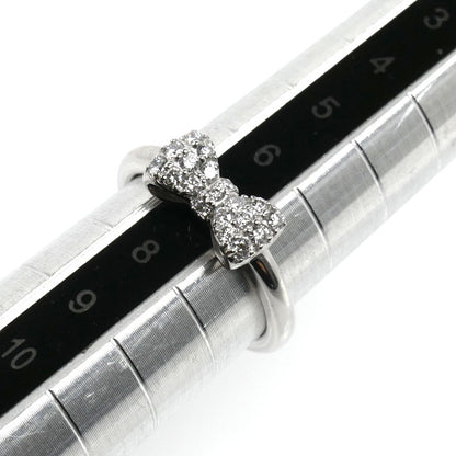 Ponte Vecchio ポンテヴェキオ K18WG ホワイトゴールド リング・指輪 ダイヤモンド0.23ct 7号 3.4g リボン レディース【中古】【美品】