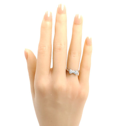 Ponte Vecchio ポンテヴェキオ K18WG ホワイトゴールド リング・指輪 ダイヤモンド0.23ct 7号 3.4g リボン レディース【中古】【美品】