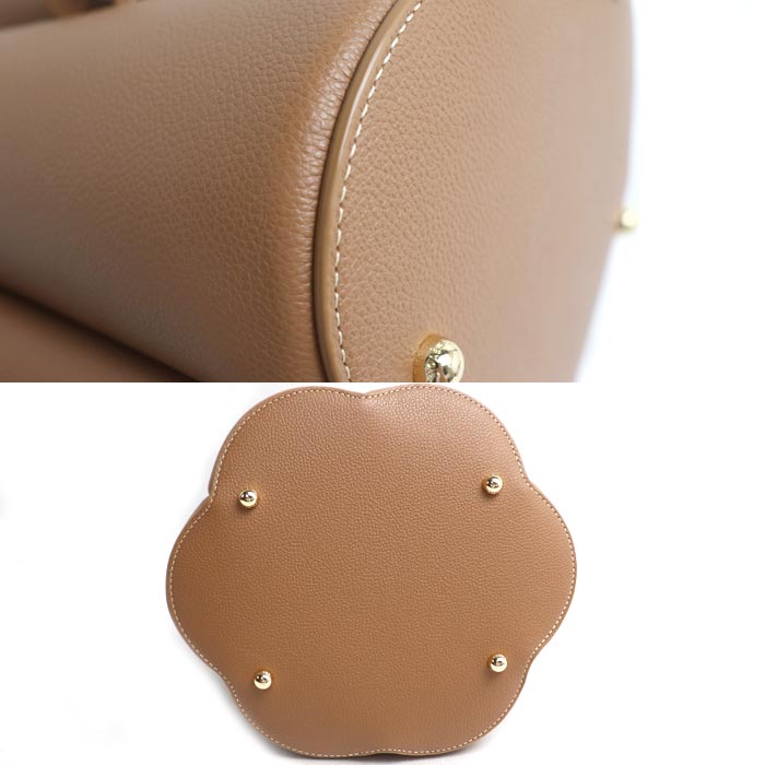 POLENE ポレーヌ カヌレ 2Wayショルダーバッグ キャメル ヌメロ・ユイット レディース【中古】【美品】