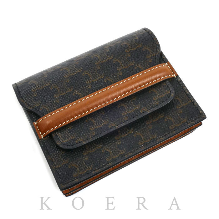 CELINE セリーヌ ビジネスカードホルダー カードケース トリオンフキャンバス ブラウン 10E242BZ9 ユニセックス【中古】【美品】