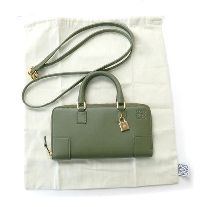 LOEWE ロエベ アマソナポーチ 2Wayショルダーバッグ アボカドグリーン C039U10X01 ユニセックス【中古】【美品】