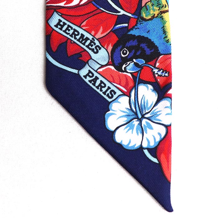 HERMES エルメス ツイリー Jungle Love Love スカーフ ブルー マルチ レディース【中古】【美品】
