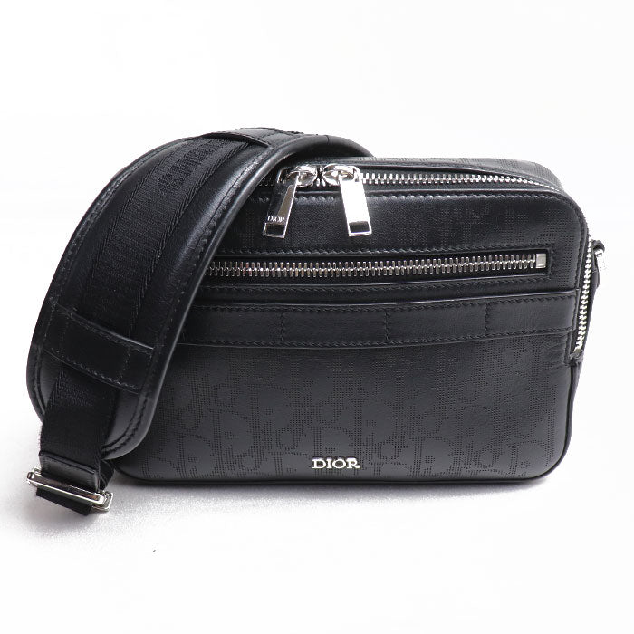 Christian Dior クリスチャンディオール Safari メッセンジャーバッグ ショルダーバッグ オブリーク ブラック 1ESPO206VPI_H03E メンズ【中古】