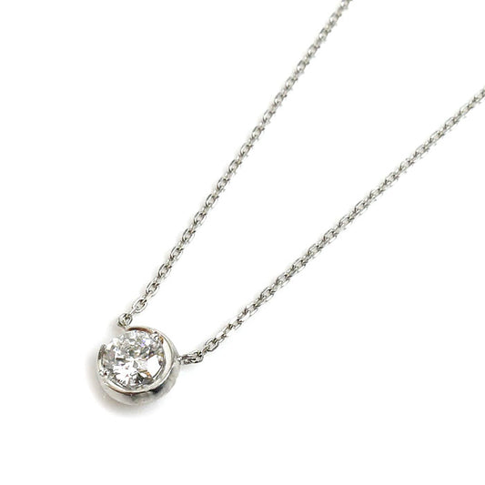 STAR JEWELRY スタージュエリー Pt950プラチナ ムーンセッティング ネックレス 1XN0630 ダイヤモンド0.17ct 2.2g 37～40cm レディース【中古】