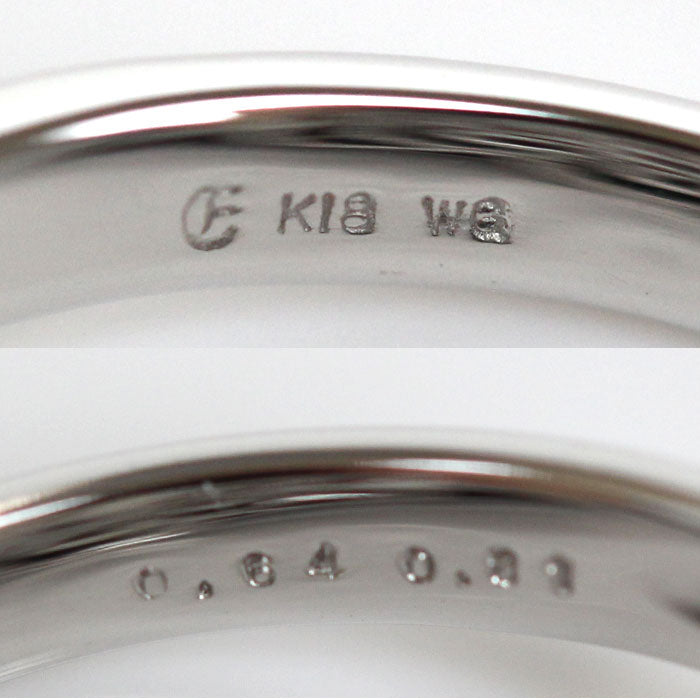 ESTELLE エステール K18WG ホワイトゴールド フラワーモチーフ リング・指輪 ブラックダイヤモンド0.81ct ダイヤモンド0.64ct 16号 5.8g レディース【中古】【美品】