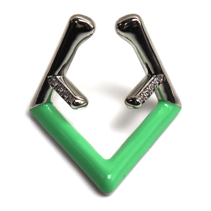 FENDI フェンディ 真鍮 クリスタル ファースト イヤーカフ イヤリング 8AH954 A7QX F1KVK レディース【中古】【美品】