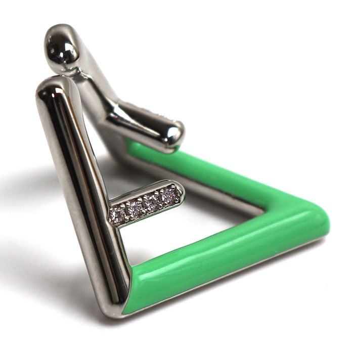 FENDI フェンディ 真鍮 クリスタル ファースト イヤーカフ イヤリング 8AH954 A7QX F1KVK レディース【中古】【美品】