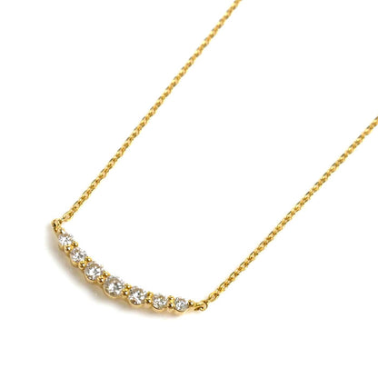 STAR JEWELRY スタージュエリー K18YG イエローゴールド セブンダイヤモンド ネックレス 2ZN2177 ダイヤモンド0.14ct 1.5g 40cm レディース【中古】【美品】