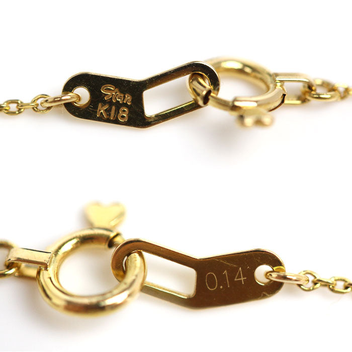 STAR JEWELRY スタージュエリー K18YG イエローゴールド セブンダイヤモンド ネックレス 2ZN2177 ダイヤモンド0.14ct 1.5g 40cm レディース【中古】【美品】