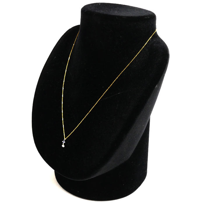 AHKAH アーカー K18YG/WG サファイア ダイヤ ネックレス サファイア ダイヤモンド 0.8g 40cm レディース【中古】【美品】