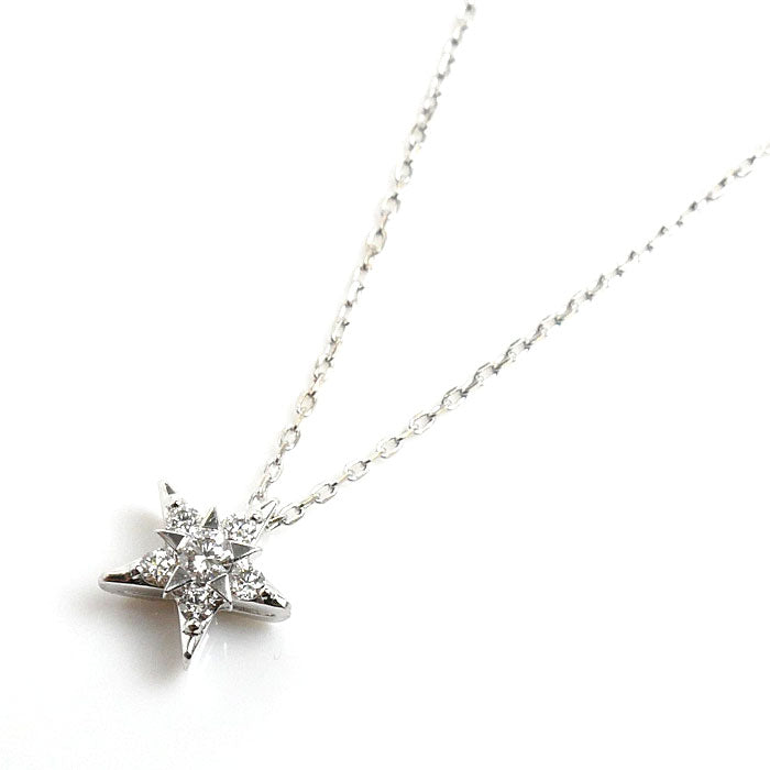 STAR JEWELRY スタージュエリー K18WG ホワイトゴールド STAR of STARS ネックレス 2ZN2252 ダイヤモンド 1.2g 40cm レディース【中古】