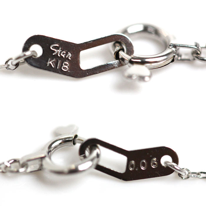 STAR JEWELRY スタージュエリー K18WG ホワイトゴールド STAR of STARS ネックレス 2ZN2252 ダイヤモンド 1.2g 40cm レディース【中古】