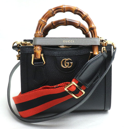 GUCCI グッチ ダイアナ ミニトート 2Wayショルダーバッグ ブラック 702732 U3ZDT 1073 レディース【中古】【美品】