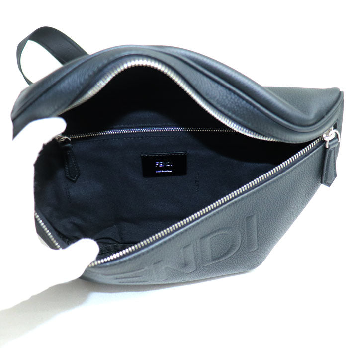 FENDI フェンディ シャドー ダイアゴナル ベルトバッグ ウエストバッグ ブラック 7VA562 AMAC F0GXN メンズ【中古】【美品】