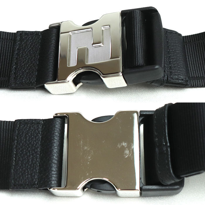 FENDI フェンディ シャドー ダイアゴナル ベルトバッグ ウエストバッグ ブラック 7VA562 AMAC F0GXN メンズ【中古】【美品】