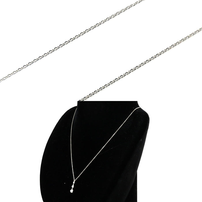 4℃ ヨンドシー Pt850プラチナ ダイヤ ネックレス ダイヤモンド0.169ct 2.7g 38～42cm 3ポイント レディース【中古】