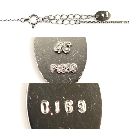 4℃ ヨンドシー Pt850プラチナ ダイヤ ネックレス ダイヤモンド0.169ct 2.7g 38～42cm 3ポイント レディース【中古】