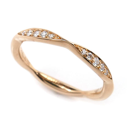 CHANEL シャネル K18PG ピンクゴールド カメリアコレクション ハーフエタニティ リング・指輪 J10836 ダイヤモンド 8号 48 2.2g レディース【中古】【美品】