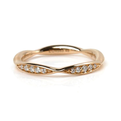 CHANEL シャネル K18PG ピンクゴールド カメリアコレクション ハーフエタニティ リング・指輪 J10836 ダイヤモンド 8号 48 2.2g レディース【中古】【美品】