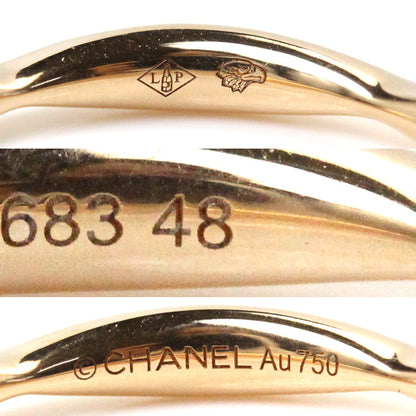 CHANEL シャネル K18PG ピンクゴールド カメリアコレクション ハーフエタニティ リング・指輪 J10836 ダイヤモンド 8号 48 2.2g レディース【中古】【美品】