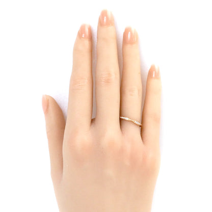 CHANEL シャネル K18PG ピンクゴールド カメリアコレクション ハーフエタニティ リング・指輪 J10836 ダイヤモンド 8号 48 2.2g レディース【中古】【美品】