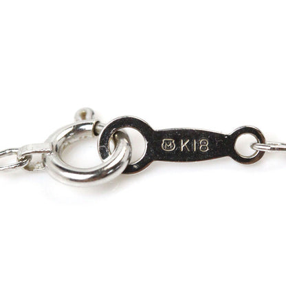 MIKIMOTO ミキモト K18WG ホワイトゴールド パール ダイヤ ネックレス ダイヤ パール約5.0mm 3.4g 40cm レディース【中古】