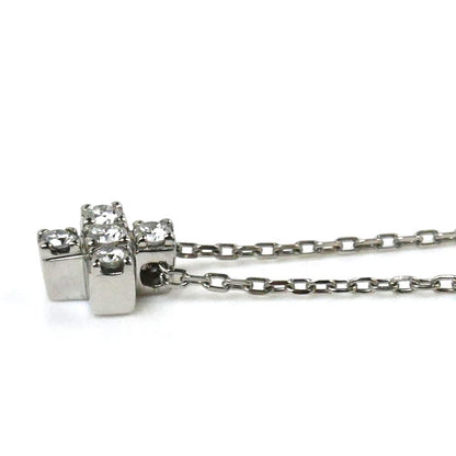 4℃ ヨンドシー Pt850プラチナ ダイヤ  ネックレス ダイヤモンド 2.1g 40cm クロス レディース【中古】【美品】