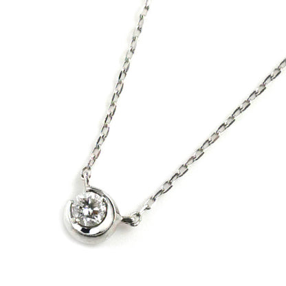 STAR JEWELRY スタージュエリー K18WG ホワイトゴールド ムーンセッティング ダイヤ ネックレス 2ZN1660 ダイヤモンド0.04ct 0.9g 40cm レディース【中古】