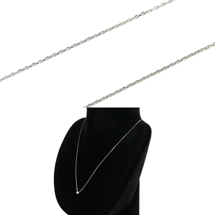 STAR JEWELRY スタージュエリー K18WG ホワイトゴールド ムーンセッティング ダイヤ ネックレス 2ZN1660 ダイヤモンド0.04ct 0.9g 40cm レディース【中古】