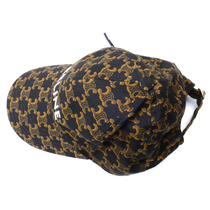 CELINE セリーヌ トリオンフ キャップ ブラウン 2AUA1731O.19MA.M レディース【中古】【美品】