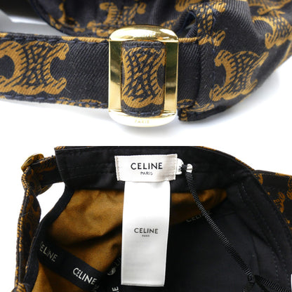 CELINE セリーヌ トリオンフ キャップ ブラウン 2AUA1731O.19MA.M レディース【中古】【美品】